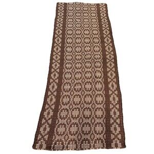 Vintage 70s Handwoven rag rug / runner 70 Inches Length Flatweave Rustic Folk